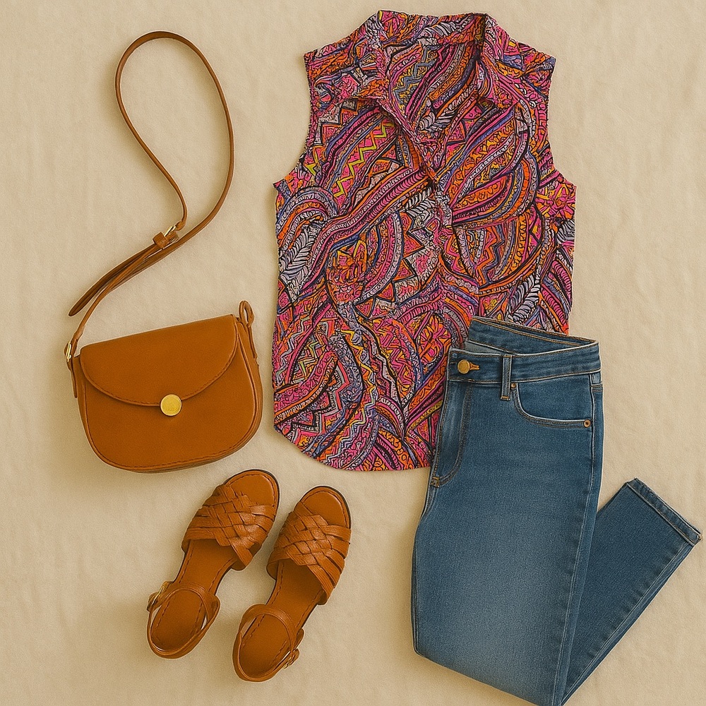 Anthropology eclectic colorful top - kimmy Schmidt inspired